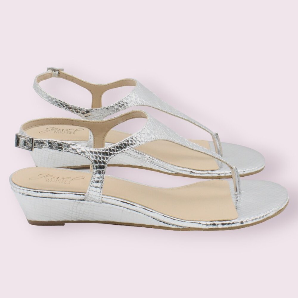 Jewel Badgley Mischka Womens Silver Snake Sandals - Picture 2 of 8